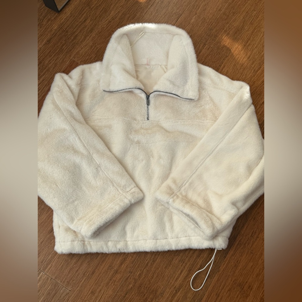 FP Movement oversized zip up fleece pullover